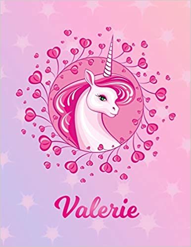 okumak Valerie: Unicorn Sheet Music Note Manuscript Notebook Paper | Magical Horse Personalized Letter V Initial Custom First Name Cover | Musician Composer ... Notepad Notation Guide | Compose Write Songs