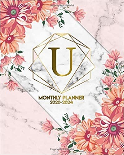 okumak 2020-2024 Monthly Planner: Cute Marble &amp; Floral 5 Year Monthly Agenda, Organizer &amp; Diary - Initial Monogram Letter U Five-Year (60 Months Spread View) Girly Calendar &amp; Business Schedule Notebook.
