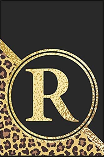 okumak Letter R Notebook: Initial R Monogram Blank Lined Notebook Journal Leopard Print Black and Gold