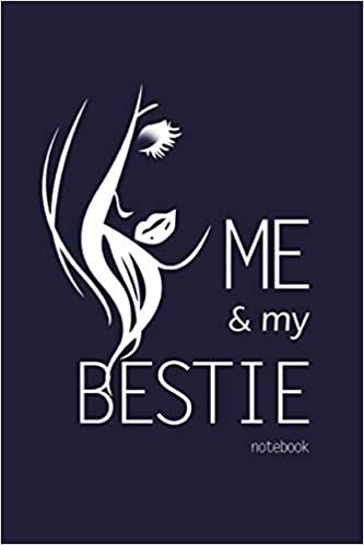 Me and My Bestie Notebook, Blank Write-in Journal, Dotted Lines, Wide Ruled, Medium (A5) 6 x 9 In (Blue)