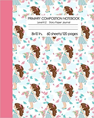 okumak Primary Composition Notebook Level K-2 Story Paper Journal: Girls Draw and Write Dotted Midline Creative Picture Diary | Kindergarten to 2nd Grade Elementary Students
