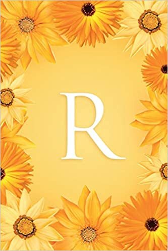 okumak R: Modern, stylish and simple floral capital letter monogram ruled notebook, decorative border, pretty, cute and suitable for all: men, women, girls &amp; ... / lined pages 6 x 9 gloss finish handy size.