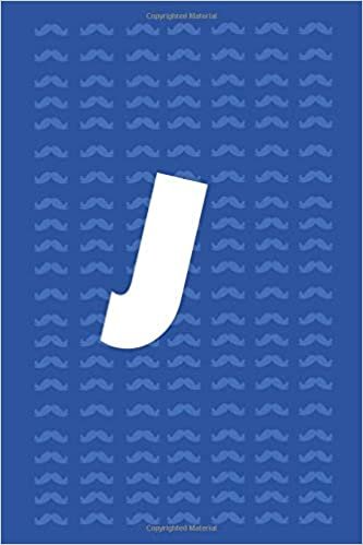 okumak J: Letter J Initial Monogram Notebook - Designed with motifs mustache blue Note Book, Writing Pad, Journal or Diary with ... Kids, Boy &amp; Men - 100 Pages - Size 6x9: paperback