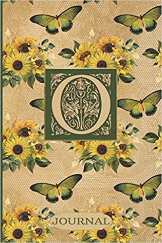 okumak O Journal: Sunflowers and Butterflies Journal Monogram Initial O | Blank Lined and Decorated Interior