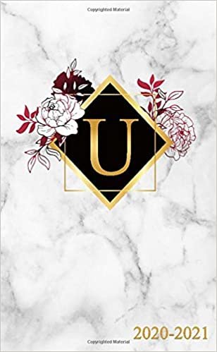 okumak 2020-2021: Abstract Golden Monogram Initial Letter U Two Year Monthly Pocket Planner | Cute 2 Year (24 Months) Agenda &amp; Organizer With Notes, Contact List and Password Log.
