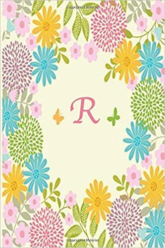 okumak R:: Monogram Initial R Notebook for Women and Girls, Pink Floral Monogrammed Blank Lined Note Book, Writing Pad, Journal or Diary with ... Kids, Girls &amp; Women - 120 Pages - Size 6x9