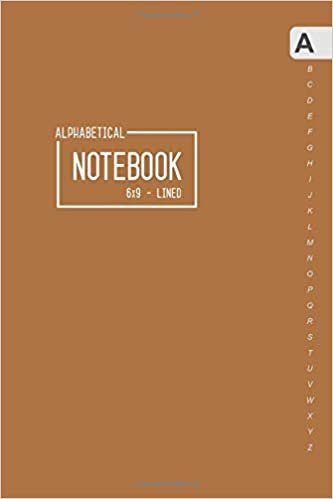okumak Alphabetical Notebook 6x9: Medium Lined-Journal Organizer with A-Z Tabs Printed | Smart Brown Design