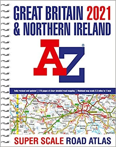okumak Great Britain A-Z Super Scale Road Atlas 2021 (A3 Spiral)