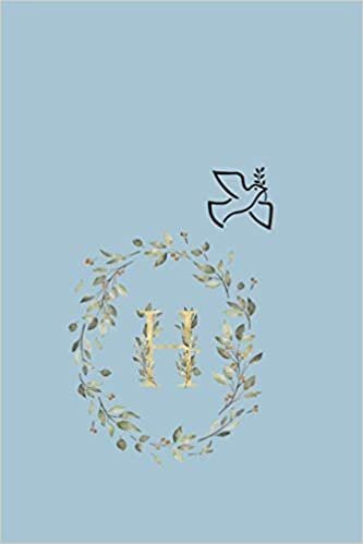 okumak H: Dove and Olive Branch H monogram notebook.
