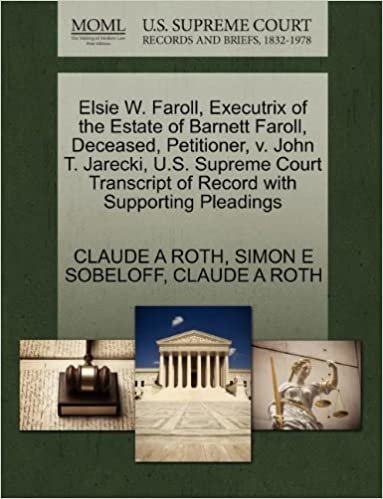 okumak Elsie W. Faroll, Executrix of the Estate of Barnett Faroll, Deceased, Petitioner, v. John T. Jarecki, U.S. Supreme Court Transcript of Record with Supporting Pleadings