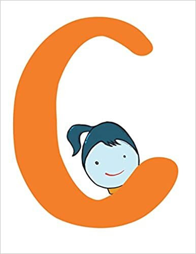okumak C: Cute, Curious Girl Initial Letter Lined Notebook / Journal [8.5 x 11 in / 100 pgs / Wide Ruled]
