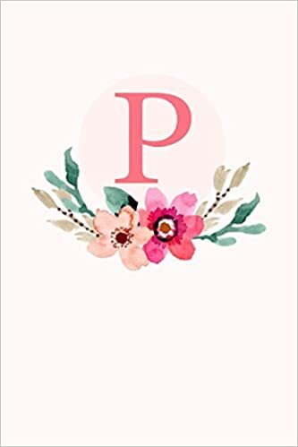 okumak P: 110 Sketchbook Pages | Monogram Sketch Notebook with a Classic Light Pink Background of Vintage Floral Roses in a Watercolor Design | Personalized Initial Letter Journal | Monogramed Sketchbook