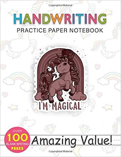 okumak Notebook Handwriting Practice Paper for Kids I m Magical Leprechaun Unicorn St Patricks Girls Lepricorn Premium: Gym, PocketPlanner, Weekly, 114 Pages, Journal, Hourly, Daily Journal, 8.5x11 inch