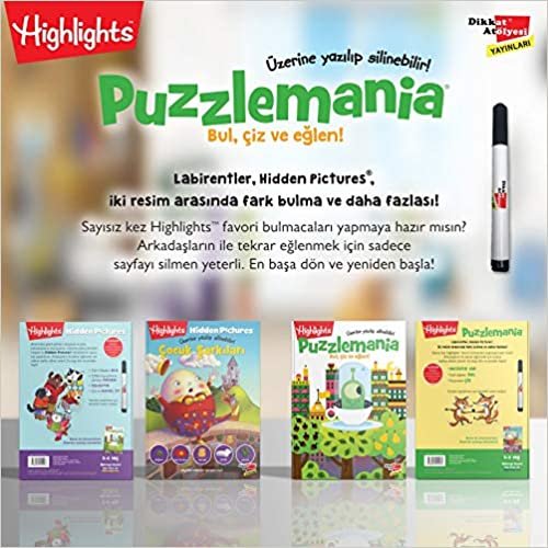 okumak Highlights Puzzlemania (Wowo Bul, Çiz ve Eğlen) 2&#39;li Set