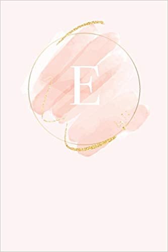 okumak E: 110  Sketchbook Pages (6 x 9)  | Light Pink Monogram Sketch and Doodle Notebook with a Simple Modern Watercolor Emblem | Personalized Initial Letter | Monogramed Sketchbook