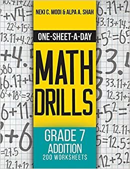 okumak One-Sheet-A-Day Math Drills: Grade 7 Addition - 200 Worksheets (Book 21 of 24)