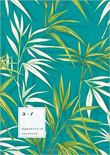 okumak A-Z Alphabetical Notebook: A4 Large Ruled-Journal with Alphabet Index | Stylish Bamboo Tree Cover Design | Teal