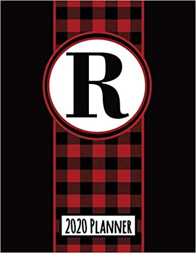 okumak 2020 Planner: Monogram R Red and Black Buffalo Plaid Dated Daily, Weekly, Monthly Planner With Calendar, Goals, To-Do, Gratitude, Habit and Mood Trackers, Affirmations and Holidays