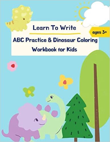 okumak Learn To Write ABC Practice &amp; Dinosaur Coloring Workbook for Kids Ages 3+: Trace Letters and Colouring Book of the Alphabet and Sight Words For ... - Children Handwriting Book Gifts
