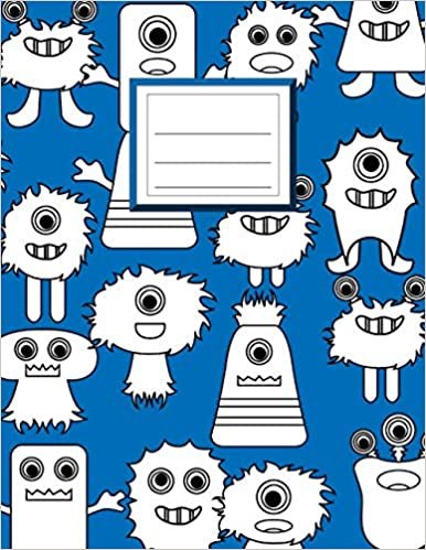 okumak Primary Composition Notebook K-2: Draw and Write Journal 8.5x11. Cute Design. Fun Learning for Boys and Girls. Blue Cute Monsters.