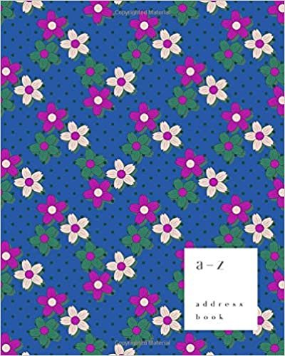 okumak A-Z Address Book: 8x10 Large Notebook for Contact and Birthday | Journal with Alphabet Index | Little Blossom Floral Design | Blue