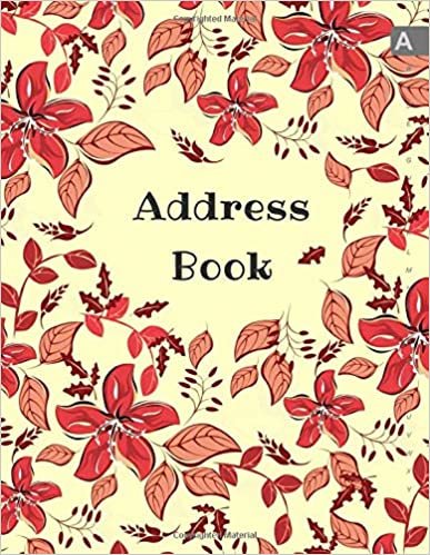 okumak Address Book: 8.5 x 11 Big Contact Notebook Organizer | A-Z Alphabetical Sections | Large Print | Floral Leaf Frame Design Yellow