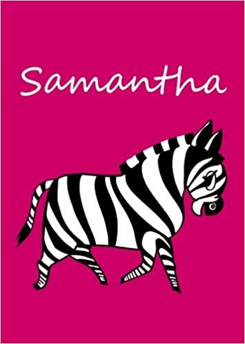 okumak Samantha: personalisiertes Malbuch / Notizbuch / Tagebuch - Zebra - A4 - blanko