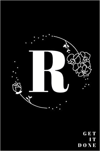 okumak Simple Black Initial Letter R Notebook with Rose Floral Journal for Women, Girls Birthday Gift and School: Lined Notebook / Journal Gift, 120 Pages, 6x9, Soft Cover, Matte Finish