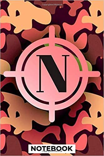 okumak N: Girly Pink Camouflage, Monogrammed Blank Lined Notebook
