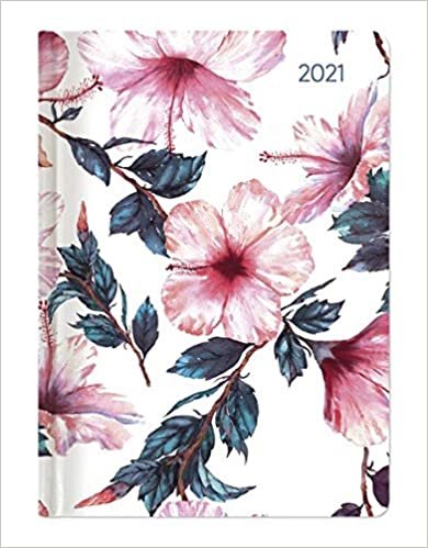 okumak Ladytimer Midi Hibiscus 2021 - Taschen-Kalender 12x17 cm - Hibiskus - mit Mattfolie - Notiz-Buch - Weekly - 192 Seiten - Alpha Edition