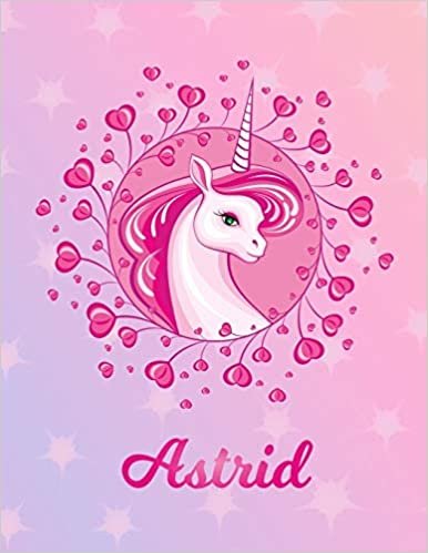 okumak Astrid: Unicorn Sheet Music Note Manuscript Notebook Paper | Magical Horse Personalized Letter V Initial Custom First Name Cover | Musician Composer ... Notepad Notation Guide | Compose Write Songs