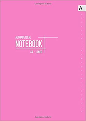 okumak Alphabetical Notebook A4: Large Lined-Journal Organizer with A-Z Tabs Printed | Smart Pink Design