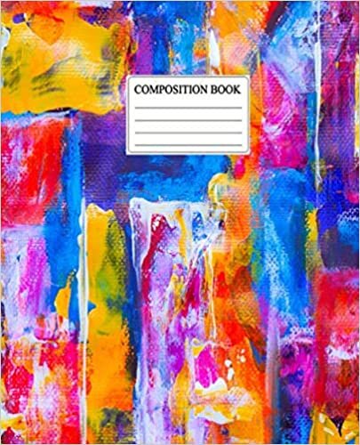 okumak Composition Notebook: Wide Ruled Lined Paper Notebook Journal | Wide Blank Lined Workbook for s, tweens, youth, students, adults, boys, girls, ... art painting- orange art acrylic paint cover.