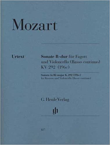 okumak Sonata in B flat Major  K. 292 (196c)bassoon and cello