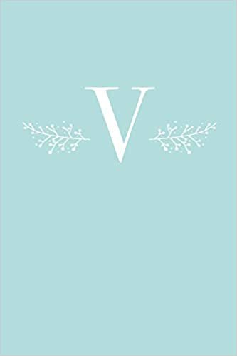 okumak V: 110 College-Ruled Pages (6 x 9) | Light Blue Monogram Journal and Notebook with a Simple Floral Emblem | Personalized Initial Letter Journal | Monogramed Composition Notebook