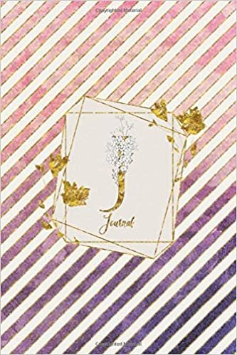 okumak J Journal: Gold Letter Personalized Initial Monogram 100 Page 6 x 9&quot; Lined Notebook Pretty Floral Diary Book
