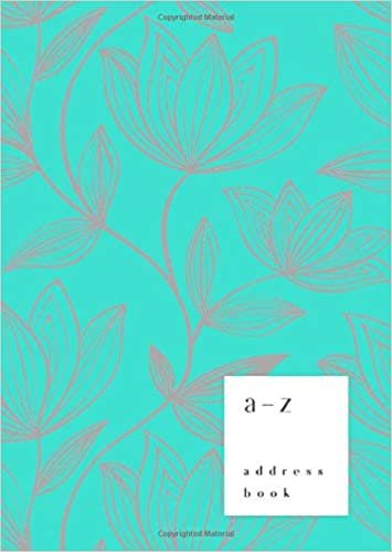 okumak A-Z Address Book: B6 Small Notebook for Contact and Birthday | Journal with Alphabet Index | Hand-Drawn Brush Hipster Cover Design | Turquoise