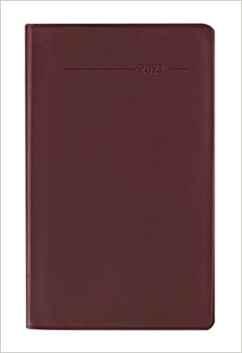 okumak Taschenplaner Leporello PVC rot 2021 - Büro-Kalender 9,5x16 cm - separates Adressheft - faltbar - Notiz-Heft - Alpha Edition