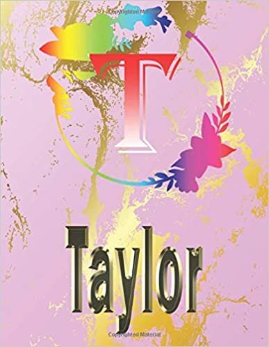 okumak Taylor: Personalized Name Sketchbook.Monogram Initial Letter T Journal. Taylor Cute Sketchbook on Pink Marble Cover , Blank Paper 8.5 x 11 ,Great For ... Sketching, Crayon Coloring and colored pencil
