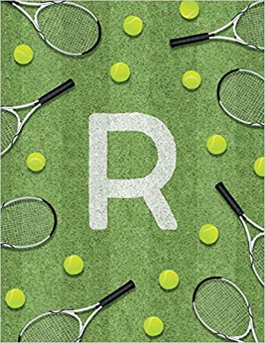 okumak R: Monogram tennis court sport theme composition notebook. Great gift for sports men, women, children and students. 100 College Ruled / Lined Pages 8.5 x 11 Book. Gloss finish.