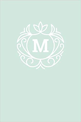 okumak M: 110 Sketch Pages (6 x 9) | Monogram Sketch Notebook with a Mint Blue-Green Background and Simple Vintage Elegant Design | Personalized Initial Letter Journal | Monogramed Sketchbook