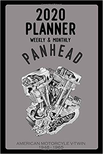 okumak 2020 Planner, Weekly and Monthly: Jan 1, 2020 to Dec 31, 2020: Weekly &amp; Monthly View Planner, Organizer &amp; Diary: Old School panhead Harley Davidson Retro V-Twin Motorcycle