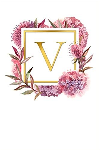 okumak V: Pretty Watercolor / Gold | Super Cute Monogram Initial Letter Notebook | Personalized Lined Journal / Diary | Perfect for Writing / Note Taking | ... School (Floral Monogram Composition Notebook)
