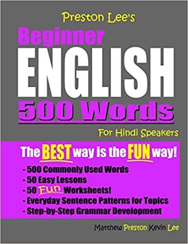 okumak Preston Lee&#39;s Beginner English 500 Words For Hindi Speakers