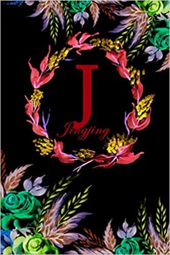 okumak J: Jingjing: Jingjing Monogrammed Personalised Custom Name Daily Planner / Organiser / To Do List - 6x9 - Letter J Monogram - Black Floral Water Colour Theme