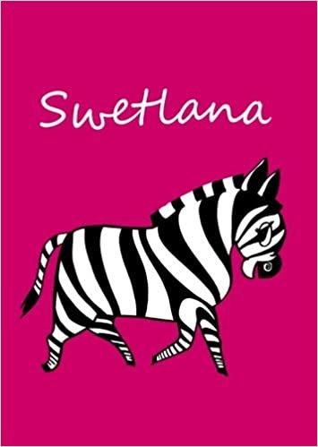 okumak Swetlana: personalisiertes Malbuch / Notizbuch / Tagebuch - Zebra - A4 - blanko