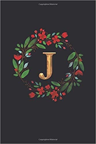 okumak J: J: Monogram Initial Composition Flower 110 Page Journal Notebook Diary (110 Pages, Lined,6 x 9)