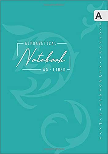 okumak Alphabetical Notebook A5: Medium Lined-Journal Organizer with A-Z Tabs Printed | Smart Baroque Design Teal