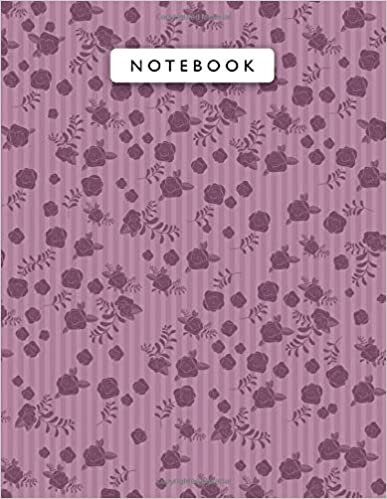 okumak Notebook Magenta Haze Color Mini Vintage Rose Flowers Small Lines Patterns Cover Lined Journal: Planning, Wedding, Journal, A4, College, Monthly, 8.5 x 11 inch, 110 Pages, Work List, 21.59 x 27.94 cm