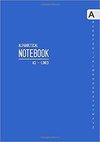 okumak Alphabetical Notebook A5: Medium Lined-Journal Organizer with A-Z Tabs Printed | Smart Blue Design